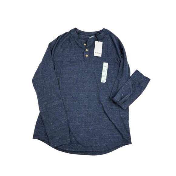 Goodfellow & Co Mens Size M Blue Long Sleeve Henley Shirt Casual Top - Picture 1 of 5